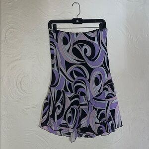 Elegant Black, Pink Purple Swirl Skirt